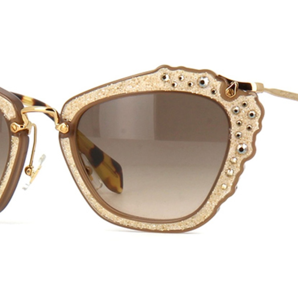 Miu Miu Womens Opal Cat Eye Sunglasses